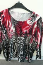 Truitje fijne tricot rood zwart (a431), Kleding | Dames, Truien en Vesten, Ophalen of Verzenden, Zo goed als nieuw, Maat 46/48 (XL) of groter