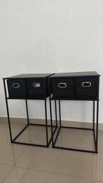 2 bijzettafels met mandjes zwart, Huis en Inrichting, Ophalen, Zo goed als nieuw