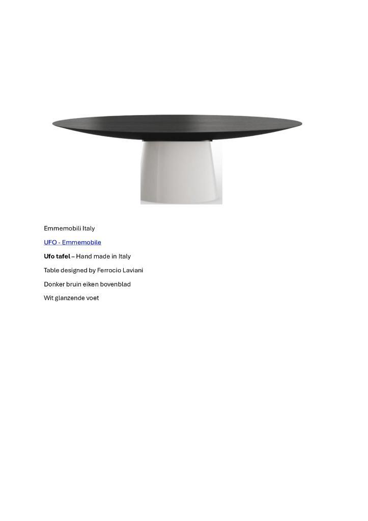 UFO Emmemobili eettafel, Maison & Meubles, Tables | Tables à manger, Comme neuf, 100 à 150 cm, Cinq personnes ou plus, Rond, Chêne