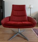 Montis fauteuil Hugo met poef, Ophalen, Gebruikt, Leer, Modern