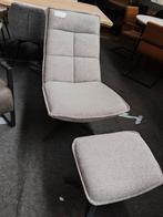 Draaibare fauteuil met bijpassend voetbankje (outlet), Huis en Inrichting, Ophalen, Nieuw, Stof