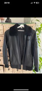 Flight jacket leather bomber jacket, Noir, Taille 46 (S) ou plus petite, Enlèvement, Neuf
