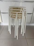 6 tabourets blancs comme neufs, Ophalen, Zo goed als nieuw