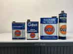 Anciens bidons d'huile Gulf, Collections, Emballage, Utilisé, Enlèvement ou Envoi