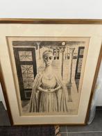 Prachtige XL litho Paul Delvaux “L’Impératrice 1974”, Antiek en Kunst, Ophalen