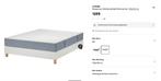 Sommier Ikea, matelas LYNGÖR + VALEVÅG+surmatelas 180x200cm, Autres couleurs, Enlèvement, Utilisé, 180 cm