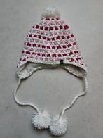 Bonnet blanc et rose pour femme avec pompons Molly, Comme neuf, Bonnet, Enlèvement ou Envoi