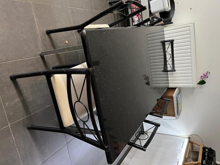 Granite stone dining table, Huis en Inrichting, Tafels | Eettafels, Zo goed als nieuw, 50 tot 100 cm, 150 tot 200 cm, Vijf personen of meer