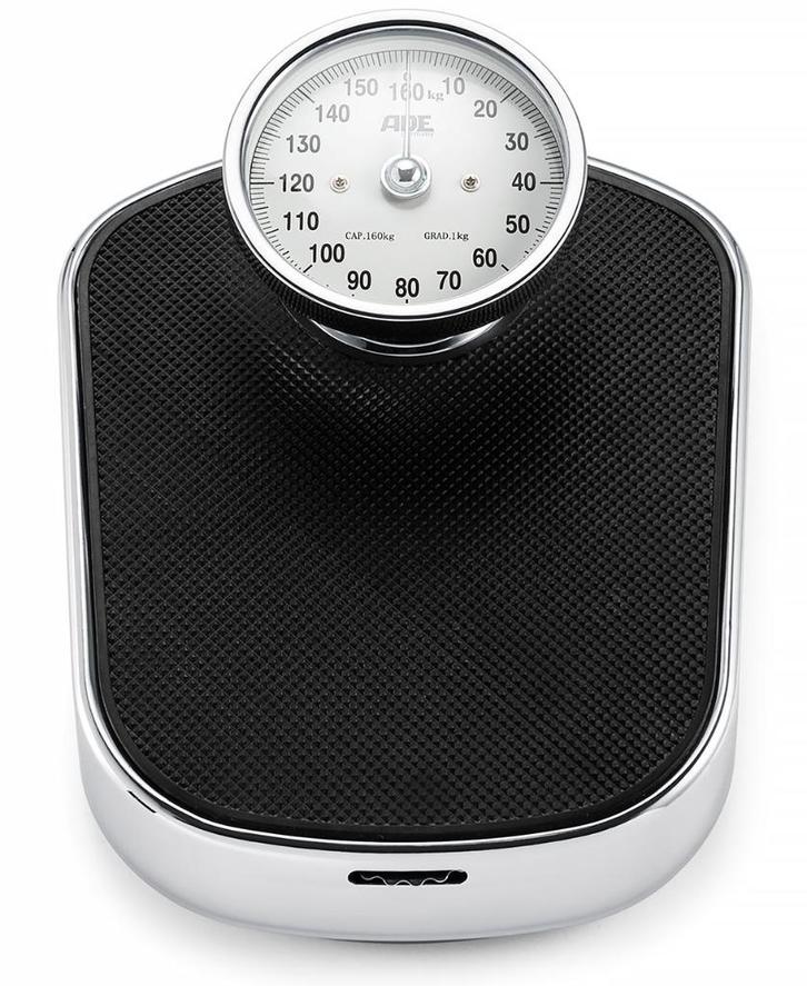 Personenweegschaal - Weegbereik 160kg - Zwart, Elektronische apparatuur, Weegschalen, Nieuw, Analoog, Personenweegschaal, 500 gram of grover