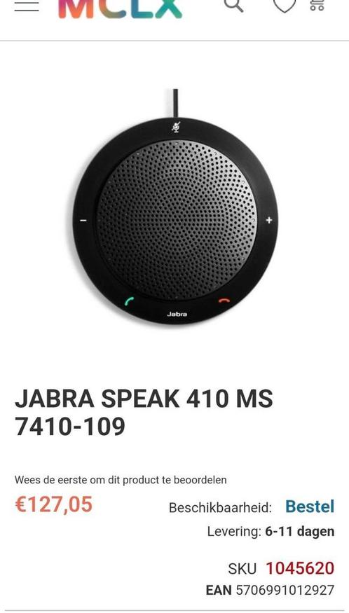Jabra Speak 410 MS, Computers en Software, Pc speakers, Nieuw, Ophalen of Verzenden