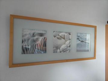 Moderne wanddecoratie - Strand en zeethema in houten lijst beschikbaar voor biedingen