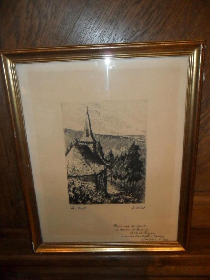 Ets van Joseph Kinot (Durby 1903-1968), Antiek en Kunst, Kunst | Etsen en Gravures, Ophalen of Verzenden