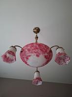 Franse Art Deco roze luchter jaren ´30, Huis en Inrichting, Lampen | Kroonluchters, Ophalen