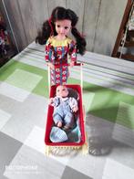 vintage fleur mama  sindy barbie + baby + wagentje, Kinderen en Baby's, Ophalen of Verzenden, Barbie