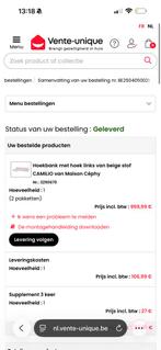 Hoekbank CAMILIO beige stof – als nieuw, Tickets en Kaartjes, Kortingen en Cadeaubonnen