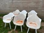Gratis 6 witte tuinstoelen, Ophalen, Gebruikt, Kunststof