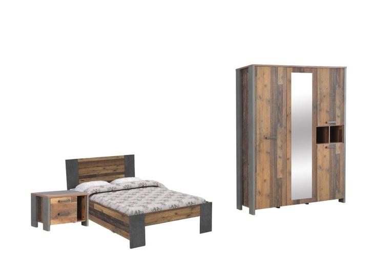 Chambre enfant Clif - avec lit 160x200cm - armoire 156cm e, Huis en Inrichting, Slaapkamer | Complete slaapkamers, Zo goed als nieuw