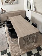 Ettafel met 4 stoelen (leder), Ophalen, Zo goed als nieuw, Vijf personen of meer, Rechthoekig