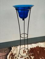 pLANTENstaander metaal en blauwe glazen stolp, Ophalen, Zo goed als nieuw