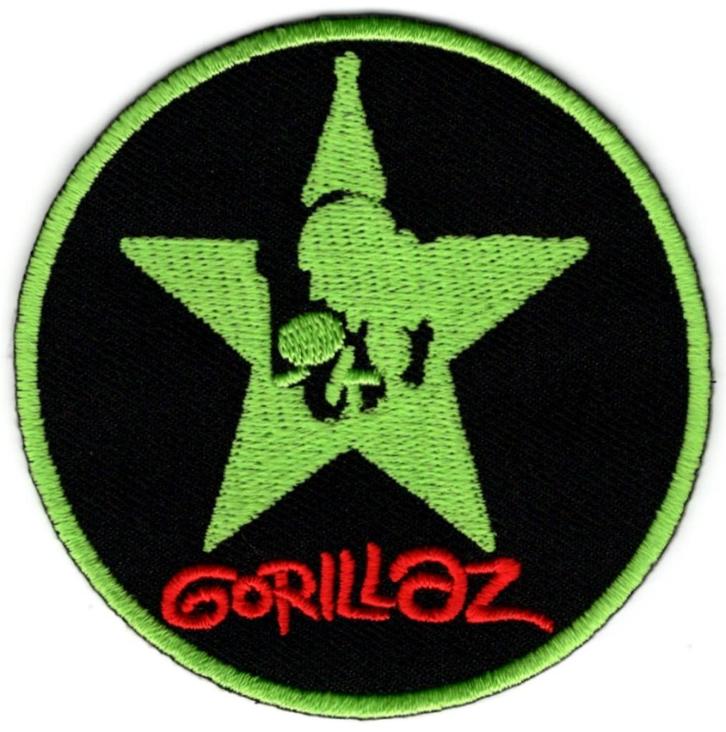 Gorillaz stoffen opstrijk patch embleem, Verzamelen, Muziek, Artiesten en Beroemdheden, Nieuw, Kleding, Verzenden