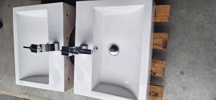 Wasbak opzetwasbak opzetwastafel nieuwstaat., Doe-het-zelf en Bouw, Sanitair, Zo goed als nieuw, Wastafel, Chroom, Ophalen