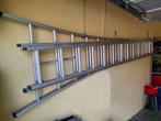 Ladder in aluminium in 3 delen, Doe-het-zelf en Bouw, Ladders en Trappen, Ophalen, Gebruikt, Ladder, Opvouwbaar of Inschuifbaar