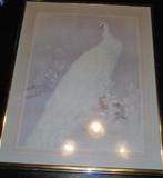 2 cadres avec une image d'oiseaux, de paon blanc, de cygnes, Envoi