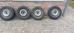 4 originele stalen velgen + banden opel Nissan renault, Auto-onderdelen, Banden en Velgen, Ophalen, Band(en)