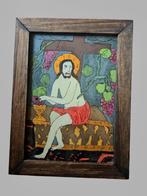 Roemeens pictogram bevestigd onder glas van 33,5 bij 25 cm, Antiek en Kunst, Ophalen