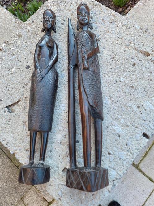 Afrikaanse houten beelden, Antiek en Kunst, Kunst | Beelden en Houtsnijwerken, Ophalen of Verzenden