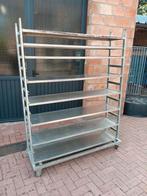 Rek op wielen met 8 uitneembare inox leggers, Ophalen, Gebruikt