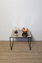 Table d’appoint en métal laqué - miroir fumé, Enlèvement ou Envoi, Moins de 55 cm, Comme neuf, Moins de 45 cm