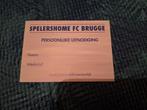 Club Brugge, blanco ticket spelershome, Verzamelen, Ophalen of Verzenden