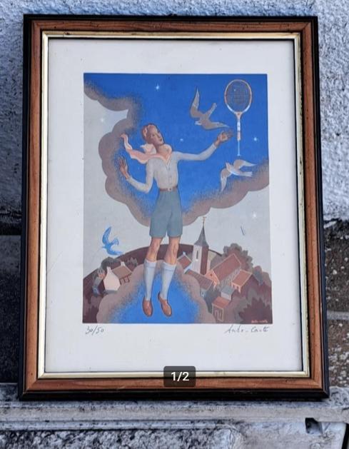 Lithographie signe Anto carte, Antiek en Kunst, Kunst | Litho's en Zeefdrukken, Ophalen of Verzenden