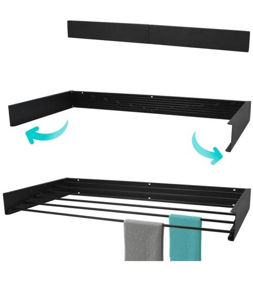 Full Color Zwart 100cm Wanddroogrek - Droogrek Inklapb, Huis en Inrichting, Woonaccessoires | Overige, Nieuw, Ophalen