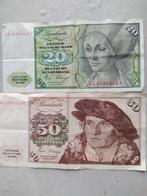 Deux billets en marks allemands, Timbres & Monnaies, Billets de banque | Europe | Billets non-euro, Enlèvement ou Envoi