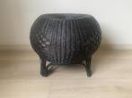 Pouf en rotin noir - Tabouret en osier - Tabouret en rotin, Utilisé, 50 à 75 cm, 50 à 75 cm, Osier ou Rotin