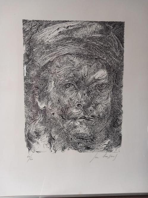 Portret Rembrand (lithografie Jan Burssens), Antiek en Kunst, Kunst | Schilderijen | Klassiek, Ophalen