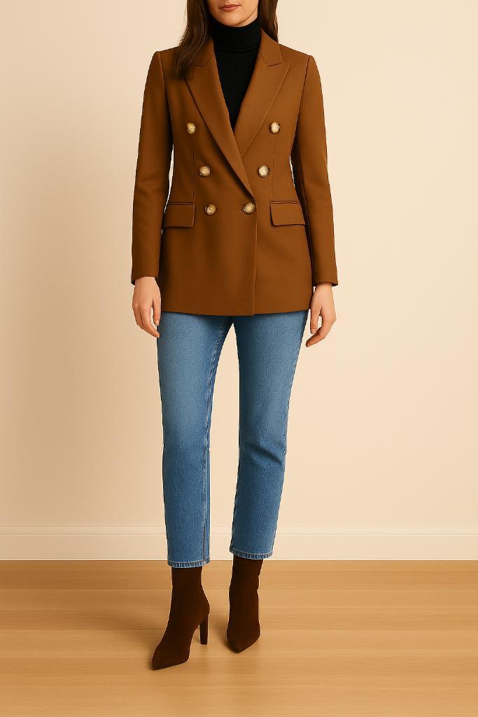 Massimo Dutti blazer maat 36, Kleding | Dames, Jasjes, Kostuums en Pakken, Zo goed als nieuw, Jasje, Maat 36 (S), Bruin, Ophalen of Verzenden