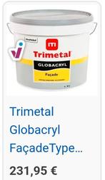 Trimetal Façade Globacrylique 10L Blanc, Bricolage & Construction, Enlèvement, Blanc, Neuf