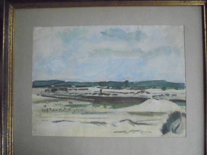 Pierre Klein  1909 - 1992  Aquarel  Landschap, Antiek en Kunst, Kunst | Schilderijen | Klassiek, Verzenden