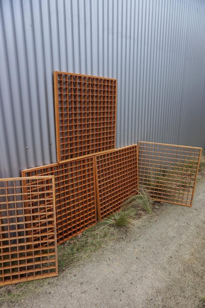 Vintage decoratieve houten traliewerk panelen/plafondplaten, Doe-het-zelf en Bouw, Platen en Panelen, Gebruikt, Ophalen of Verzenden