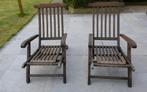 2 ligstoelen in teakhout, Tuin en Terras, Teakhout, Zo goed als nieuw, Tuinset, Ophalen