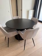 Table a manger ronde avec 4 chaises, Huis en Inrichting, Tafels | Eettafels, Ophalen, Zo goed als nieuw, Rond
