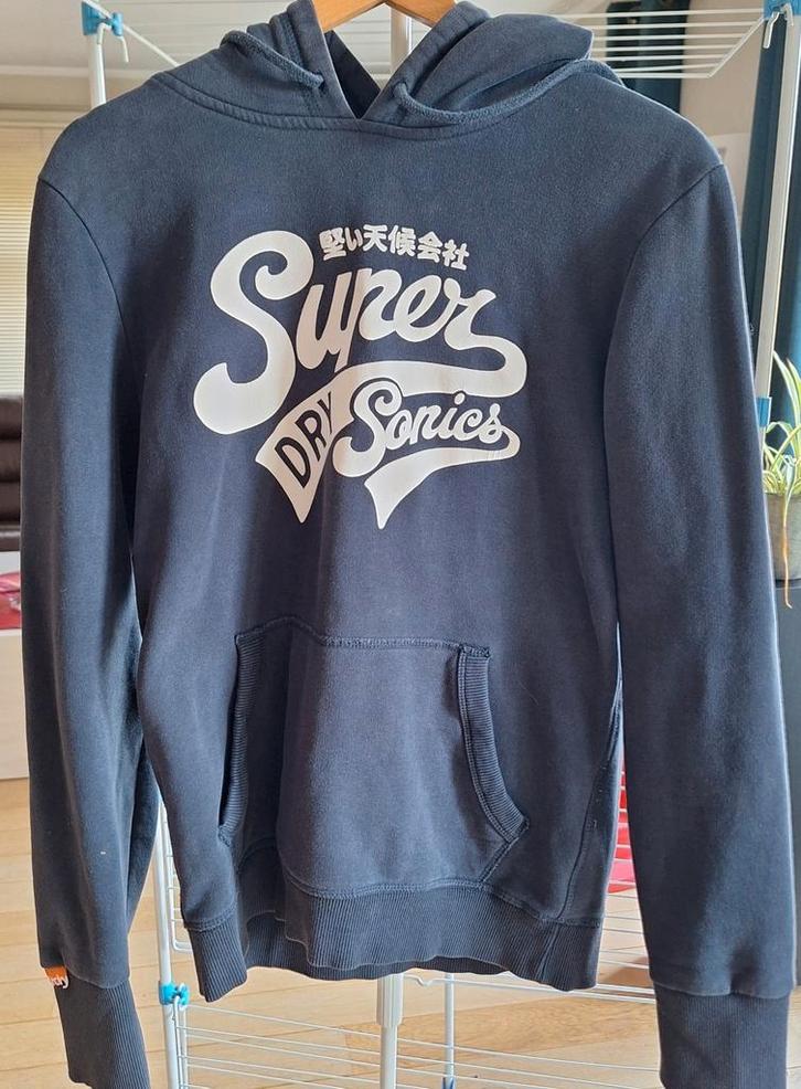 Dames hoodie van SuperDry, Kleding | Dames, Truien en Vesten, Zo goed als nieuw, Maat 42/44 (L), Blauw, Ophalen of Verzenden