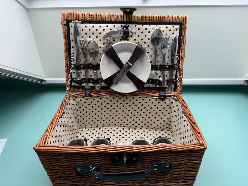 Picknickmand dots wilg, Ophalen, Nieuw