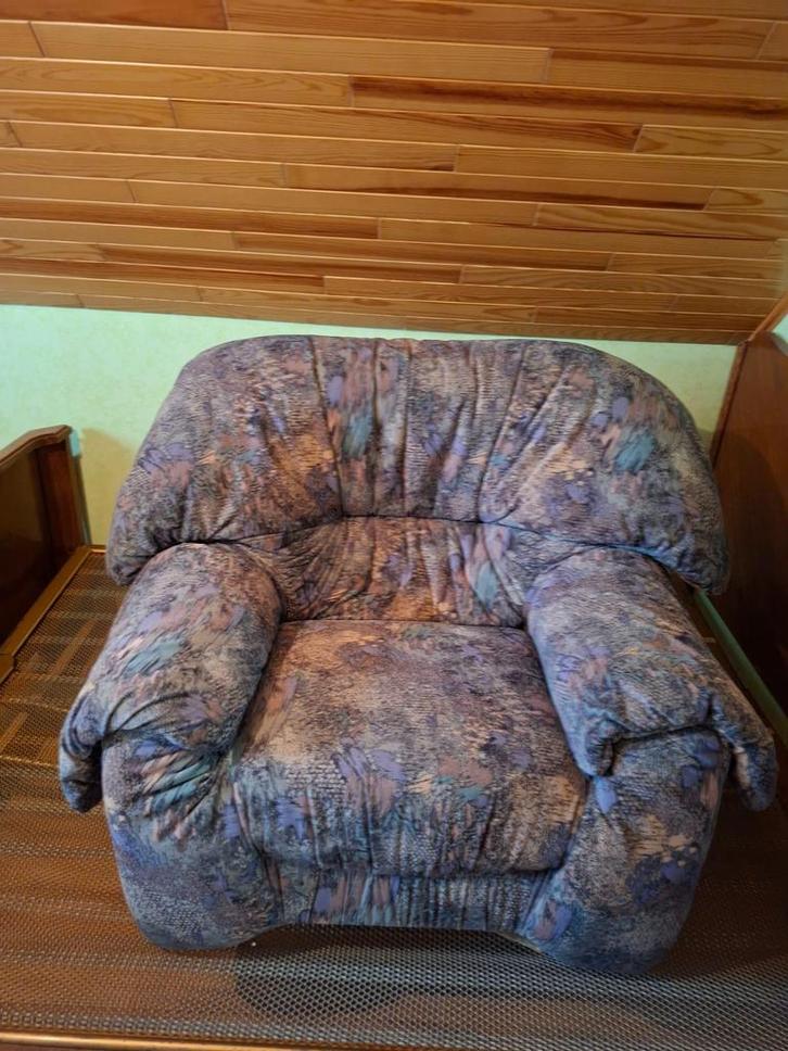 Zetel 1 persoon, Huis en Inrichting, Fauteuils, Gebruikt, Stof, 75 tot 100 cm, 100 tot 125 cm, Ophalen