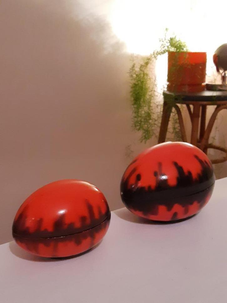 2 keramische eivormige dozen Tsjechoslowaakse Gustav Bihl, Antiek en Kunst, Antiek | Keramiek en Aardewerk, Ophalen of Verzenden