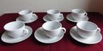 Set van 6 tassen en Ondertassen., Huis en Inrichting, Keuken | Servies, Ophalen, Zo goed als nieuw, Keramiek, Kop(pen) en/of Schotel(s)