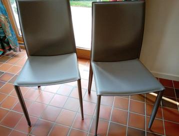 6 gebruikte leren stoelen